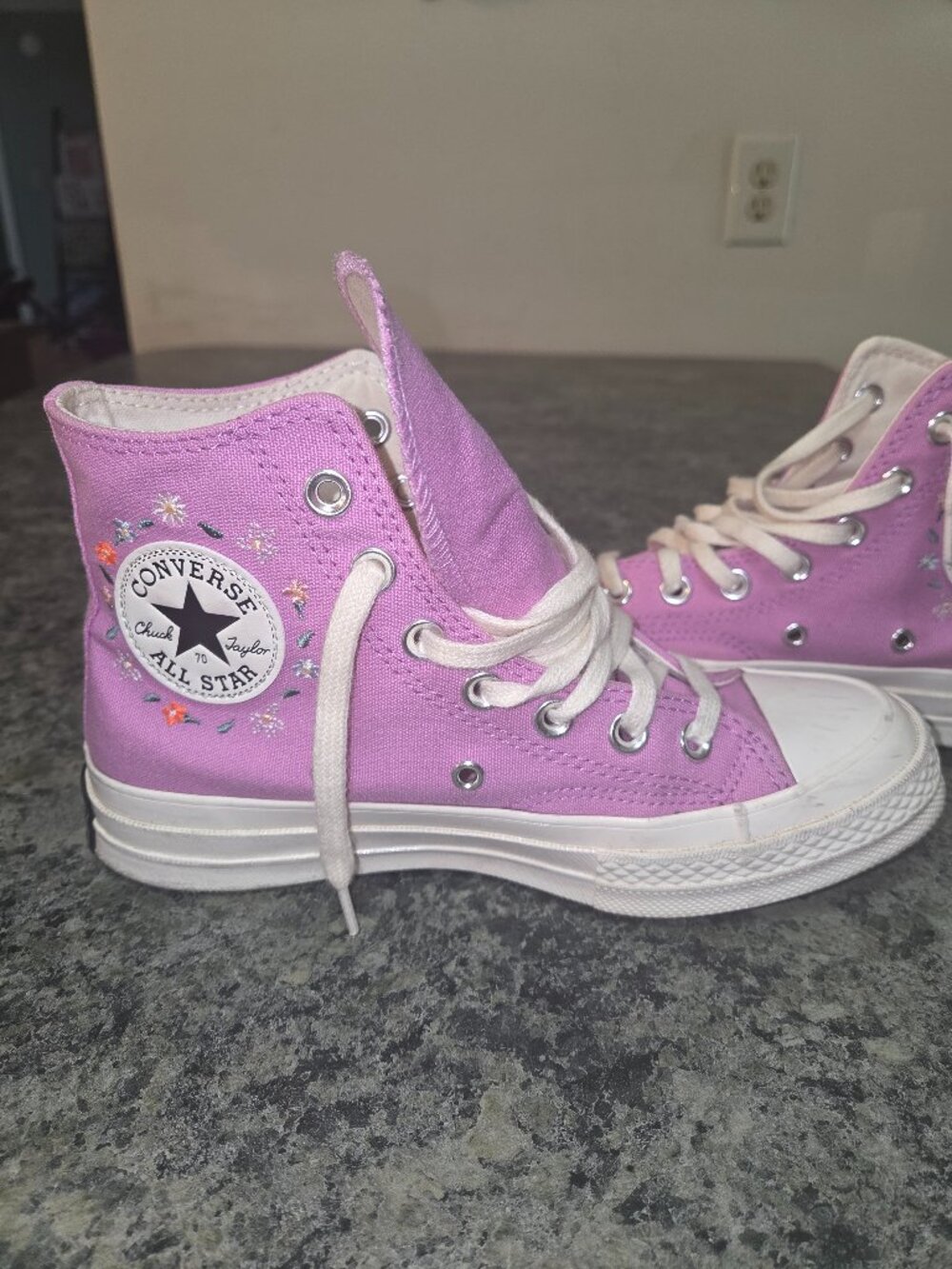 Pink Floral Chuck Taylor 70 Converse All-Star High-Top Tennis Shoes